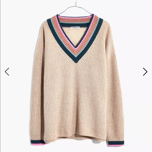 NWT Madewell Wool Tipped Forrest V-Neck Sweater - Picture 1 of 8